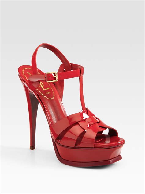 ysl heels red sole|ysl platform heels.